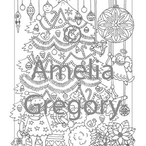 Christmas Coloring Pages, Christmas Coloring, Christmas Coloring Cards, Christmas Tree, Retro Christmas Decorations, Retro Christmas Card image 2