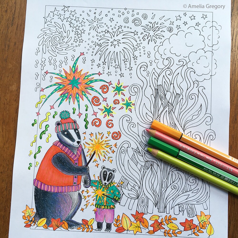 Bonfire Night, Guy Fawkes, Autumn, Fall, Fireworks, Sparklers, Badger ...
