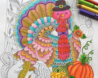 Thanksgiving, Adult Coloring Pages, Thanksgiving Decor, Thanksgiving Cards, Thanksgiving Invitation, Thanksgiving Party Decor, Fall Decor