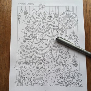 Christmas Coloring Pages, Christmas Coloring, Christmas Coloring Cards, Christmas Tree, Retro Christmas Decorations, Retro Christmas Card image 3