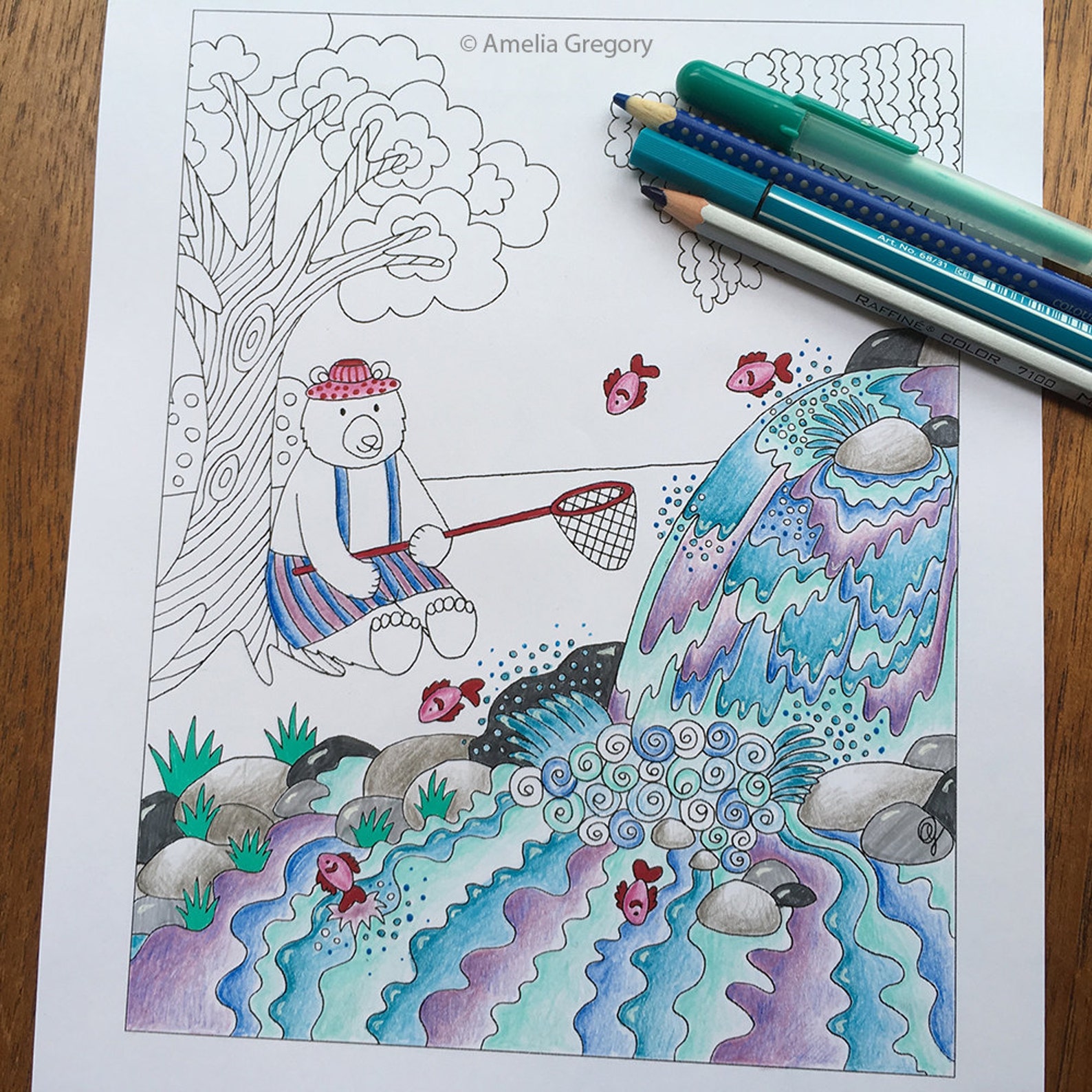 Coloring Pages for Adults Adult Colouring Book Bear Bear - Etsy