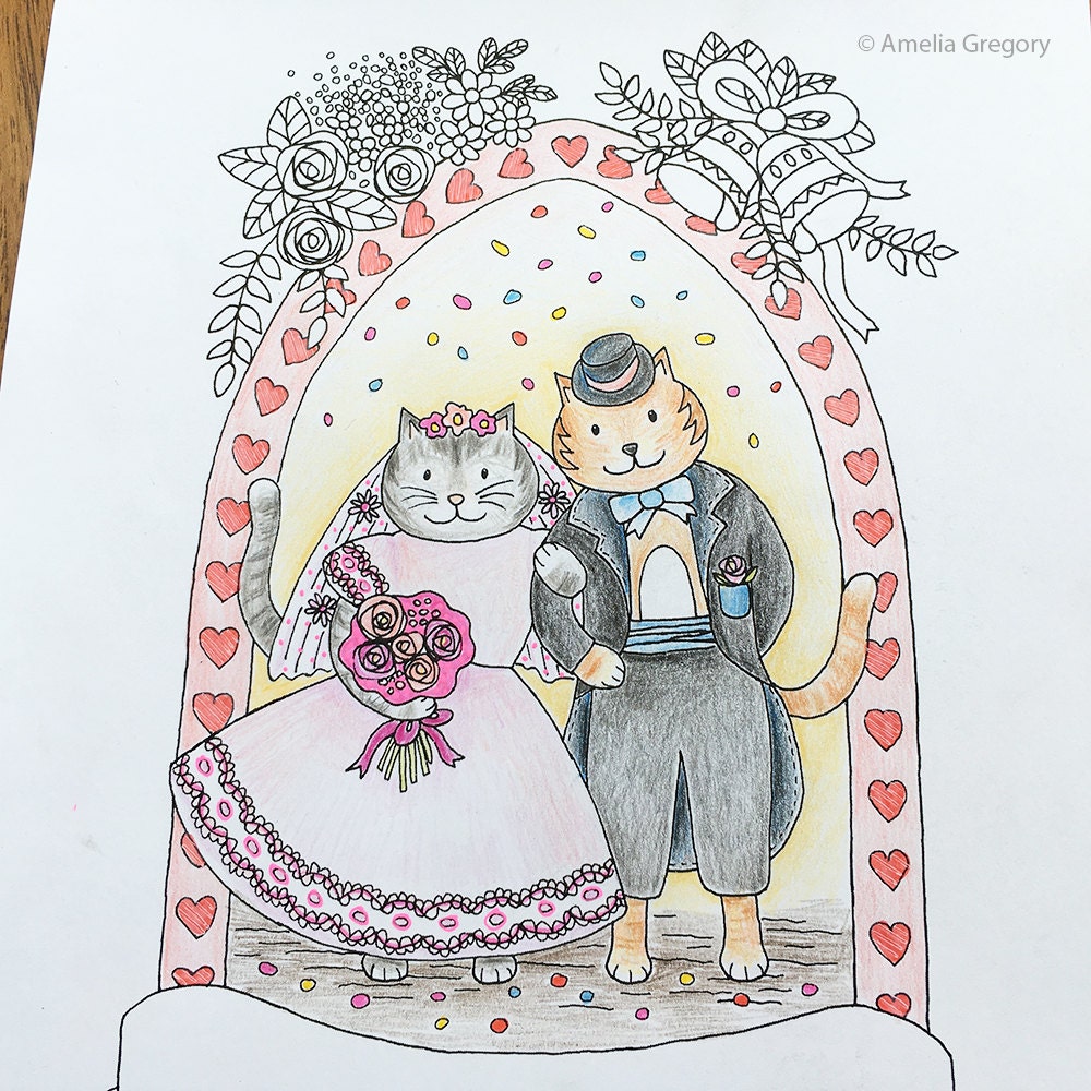Coloring Pages for Adults, Wedding Gift Unique, Wedding Gift, Wedding