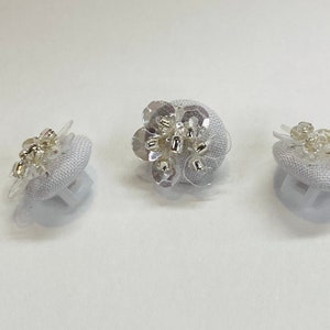Beaded Bridal Satin Covered Buttons,Pack of 10