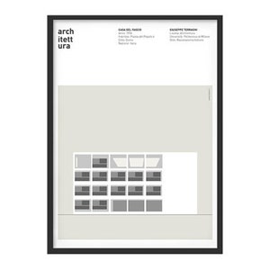Cartel gráfico impreso con temática de arquitectura - Como beam house