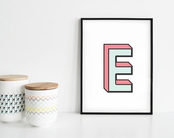 Graphic poster printed with letters