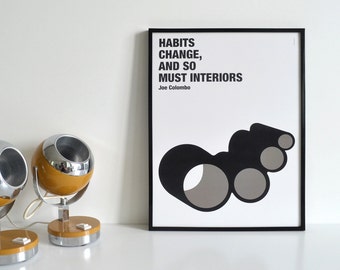 Graphic poster printed with vintage furniture