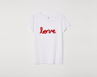 T-shirt with LOVE wool word