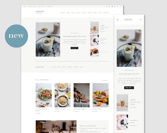 NEW! Almond • Food Blogger Template •  Lifestyle Blogger Template • Beauty Blogger Template.