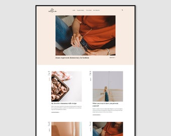 Ellie • Lifestyle Blogger Template •  Fashion Blogger Template • Beauty Blogger Template.