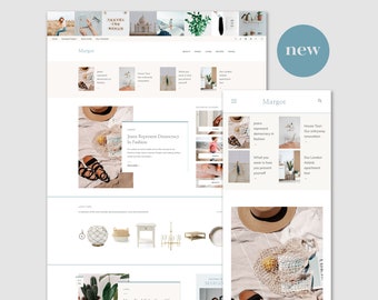 NEW! Margot • Lifestyle Blogger Template •  Fashion Blogger Template • Beauty Blogger Template.