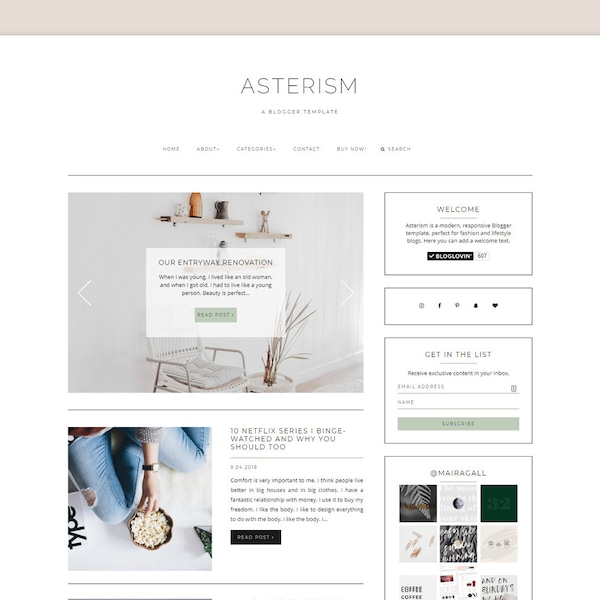 Asterism • Responsive Blogger Template • Fashion Blog Theme • Minimal Blog Design.