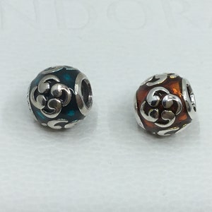 Authentic Pandora Original Zen Charms - Your CHOICE OF either the RED/Orange or the Turquoise Charm w/Pandora Gift Pouch & Free Shipping