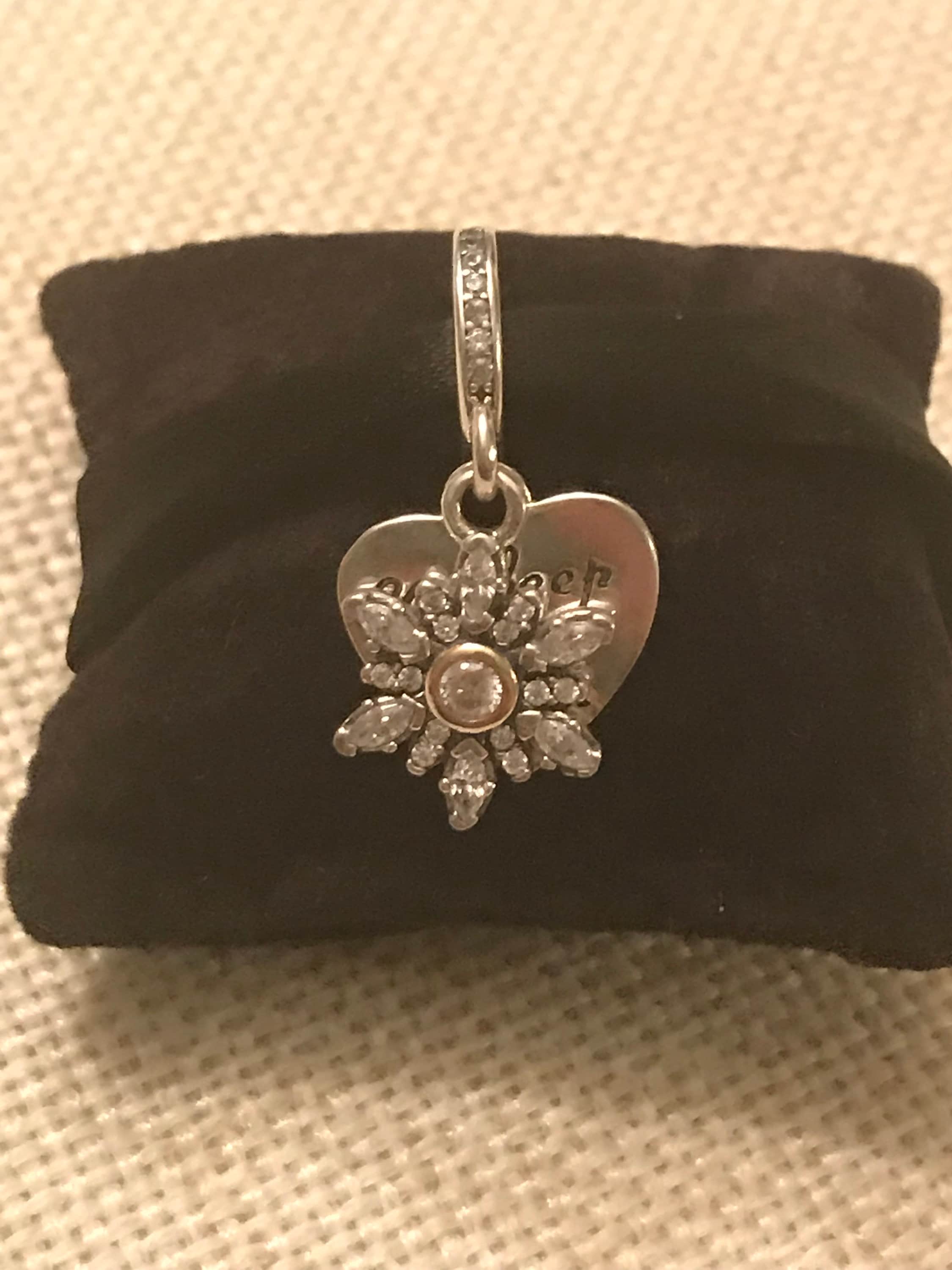 Authentic Pandora Snowflake Heart Dangle Charm