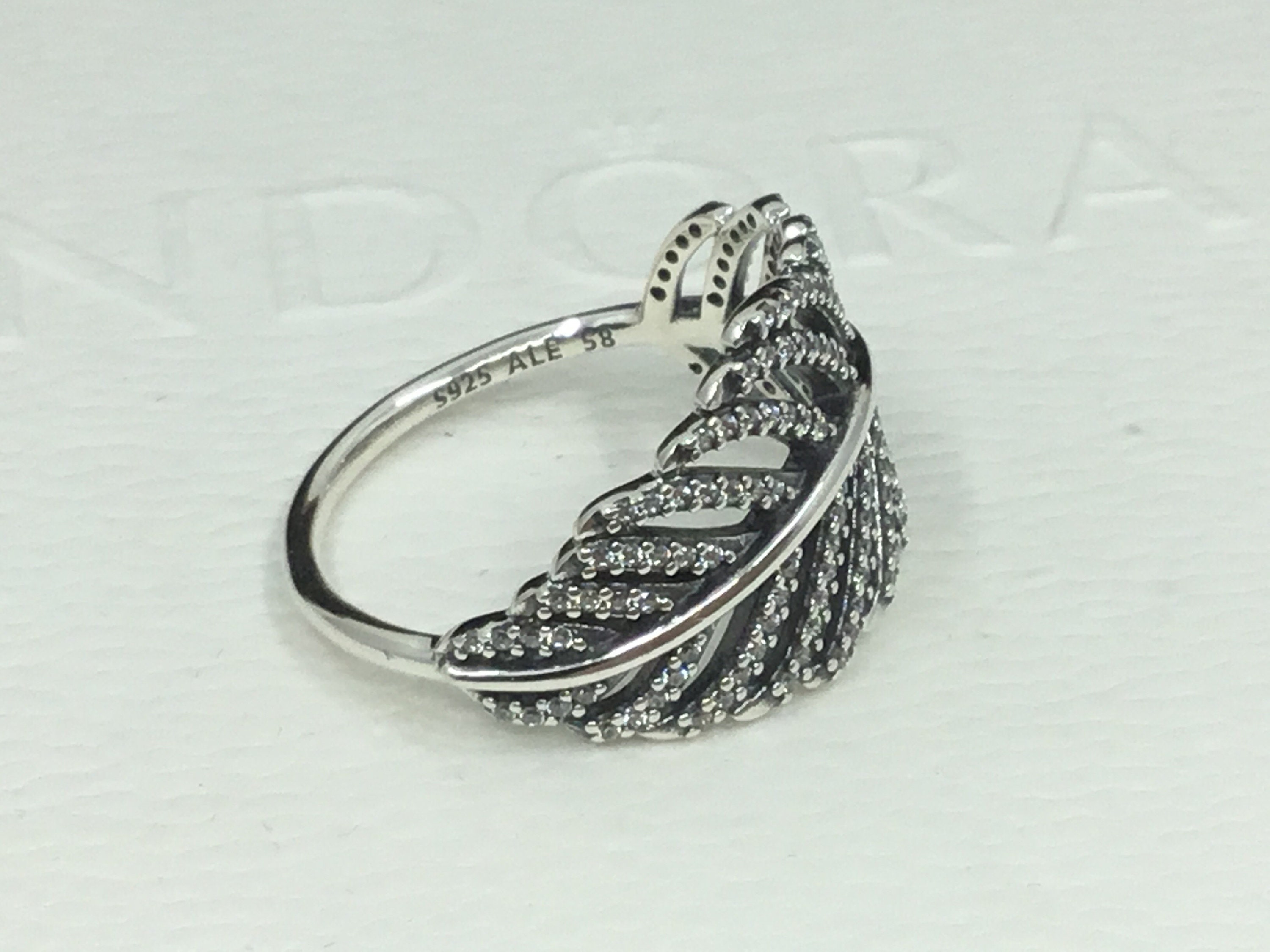 Authentic Pandora Light as a Feather ring size 9 Etsy