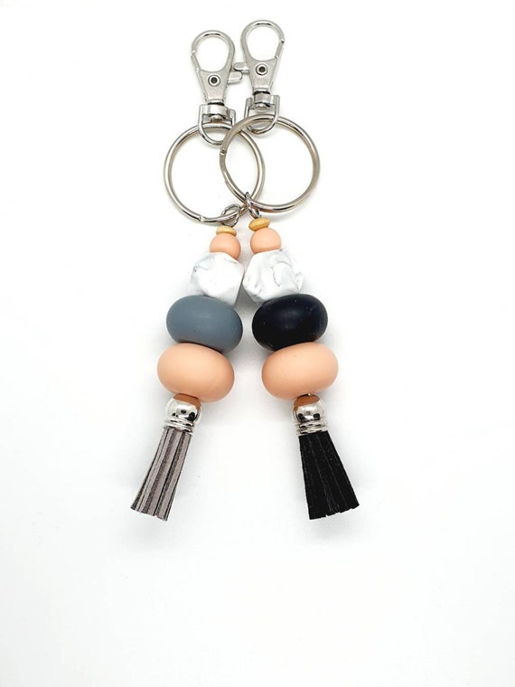 Tassel Keychain / Beaded Keychain / Silicone Bead Keychain