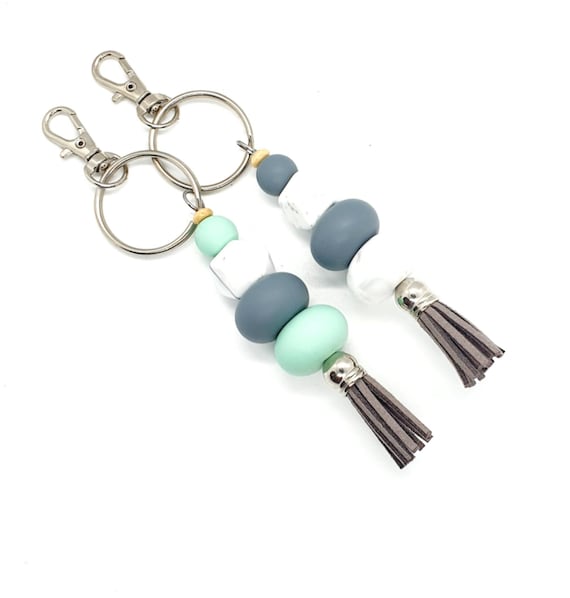 Tassel Keychain / Beaded Keychain / Silicone Bead Keychain