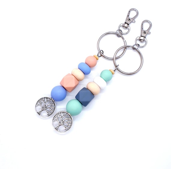 Tree of Life Keyring / Silicone Bead Keyring