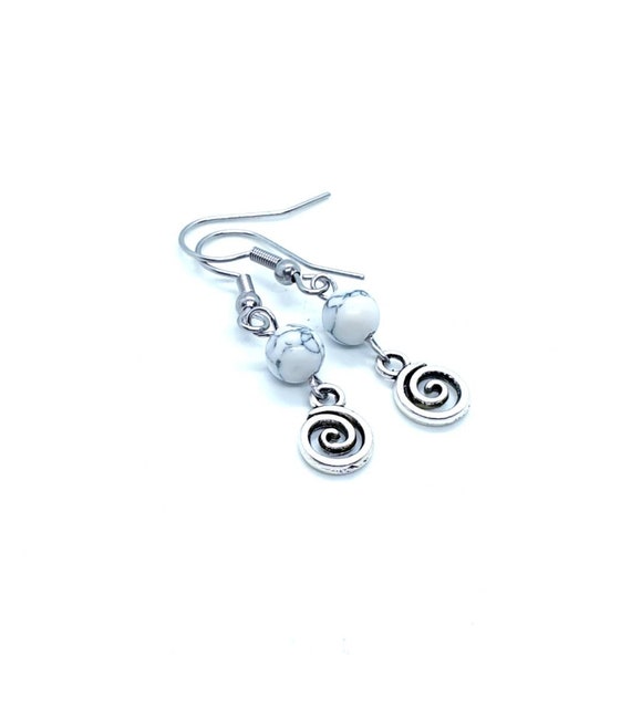 Swirl Earrings / Vertigo Earrings / Infinity Earrings / White Earrings