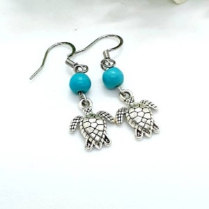 Turtle Earrings / Turquoise Earrings / Animal Earrings image 5