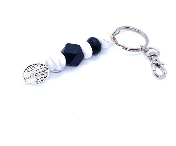 Silicone Keychain / Tree of Life / Beaded Keychain