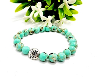 Green Beaded Bracelets / Dragonfly Bracelet