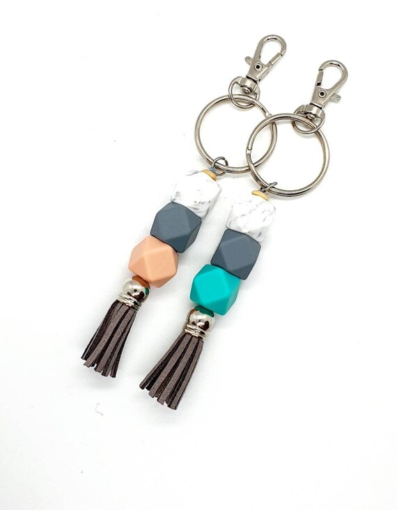 Beaded Keychain / Silicone Key Ring