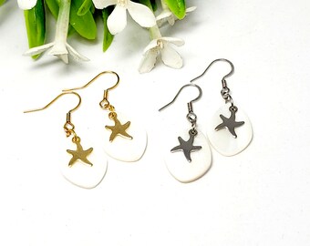 Mother of Pearl Star Earrings