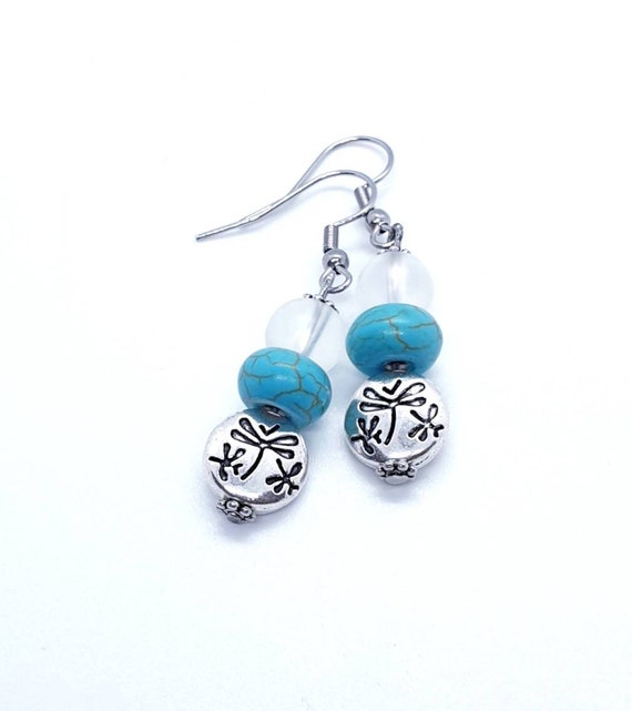Dragonfly Earrings / Silver Earrings / Dangle Earrings