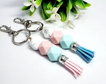 Silicone Keychain, Tassel Keychain, Beaded Keychain, Bag Charm