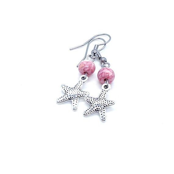 Starfish Earrings / Star Earrings / Pink Earrings