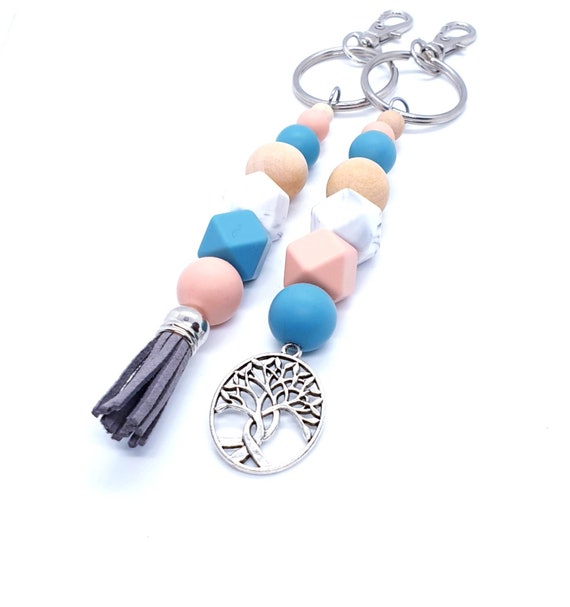 Beaded Keychain / Silicone Keychain / Gifts for Her / Bag Charm