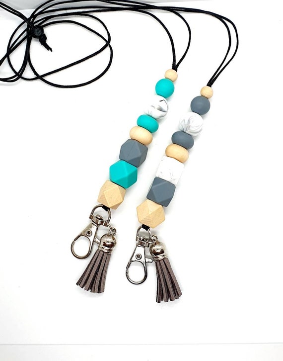 Beaded Teacher Lanyard / Lanyard for Keys / Tassel Lanyard