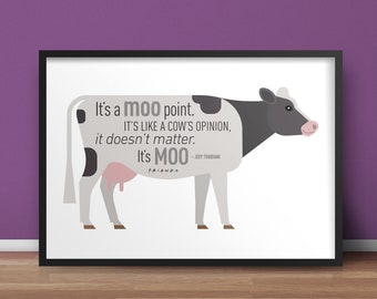 8.5x11 Digital Print / Moo Point / Friends / Joey Tribbiani / Quote / College Decor