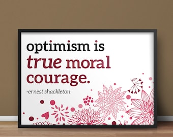 8.5x11 Digital Print / Moral Courage / Inspirational Quote / Motivational Gift Print / College Decor / Home Decor