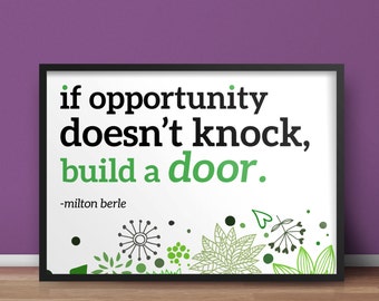 8.5x11 Digital Print / Opportunity / Inspirational Quote / Motivational Gift Print / College Decor / Home Decor