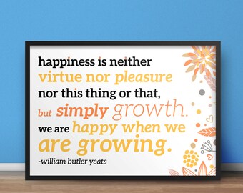 8.5x11 Digital Print / Happiness / Inspirational Quote / Motivational Gift Print / College Decor / Home Decor