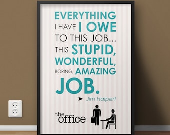 5x7 Digital Print / The Office / Jim Halpert / Quote Finale / College Decor