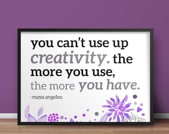 8.5x11 Digital Print / Creativity / Inspirational Quote / Motivational Gift Print / College Decor / Home Decor