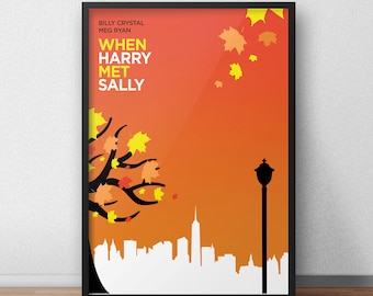 8.5x11 Digital Print / When Harry Met Sally / Minimalist Movie Poster Art