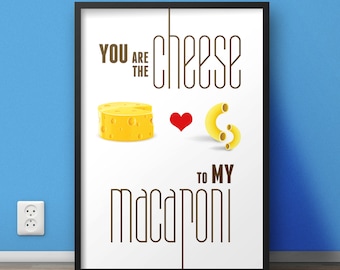 8.5x11 Digital Print / Mac + Cheese / Gift Print / College Decor