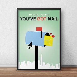 8.5x11 Descarga Digital / Tienes Correo / Película Minimalista Poster Arte