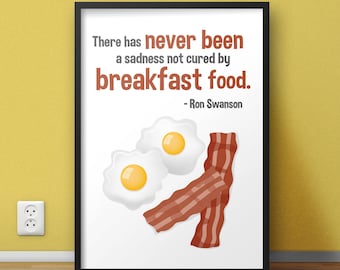 8.5x11 Digital Print / Parks & Recreation / Breakfast Food / Ron Swanson / Quotable Print / College Decor