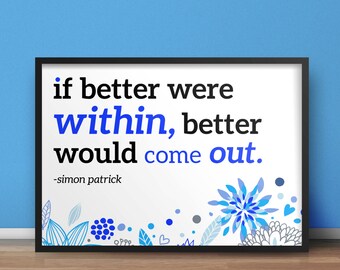 8.5x11 Digital Print / Better / Inspirational Quote / Motivational Gift Print / College Decor / Home Decor