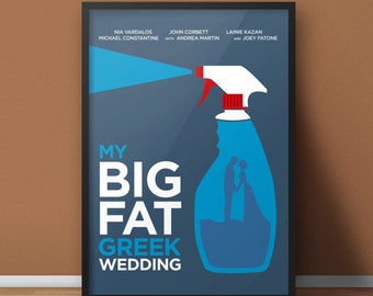 Impression numérique 8.5x11 / mon grand grec Fat mariage / minimaliste affiche du film d'Art