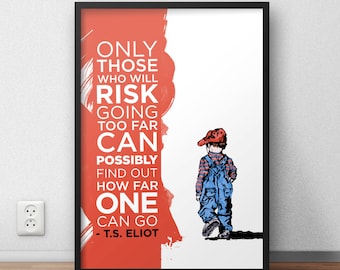 8.5x11 Digital Print / T.S. Eliot / Inspirational Quote / Motivational Gift Print / Home Decor / College Decor