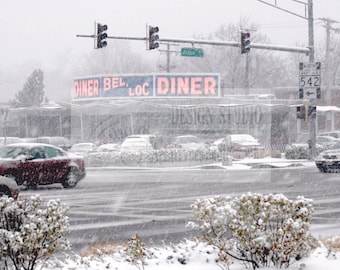 Bel-Loc Diner In The Snow - Baltimore, Maryland