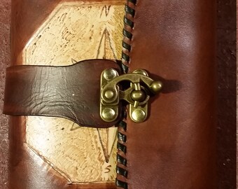 Handmade leather steampunk journal
