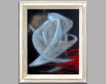 abstract painting, modern acrylic painting, picture with frame "Dance of the Bride"
