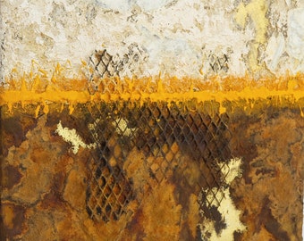 Immagine astratta "diamanti", collage di olio su lino