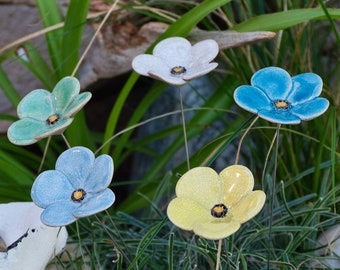 Blumenstrauß "Venezia", Keramik Blumen, 5 Stück, Blumen aus Keramik, handgefertigt